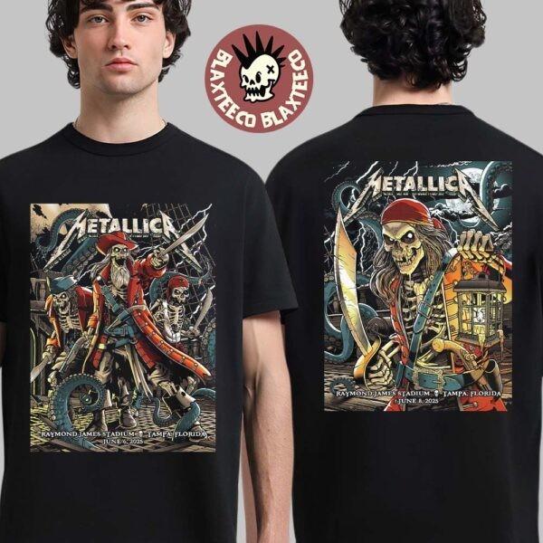 Metallica M72 Тампа 2025 Ночь 1 и 2 Пиратские Скелеты 6 и 8 Июня Футболка S-4XL Унисекс Футболка L