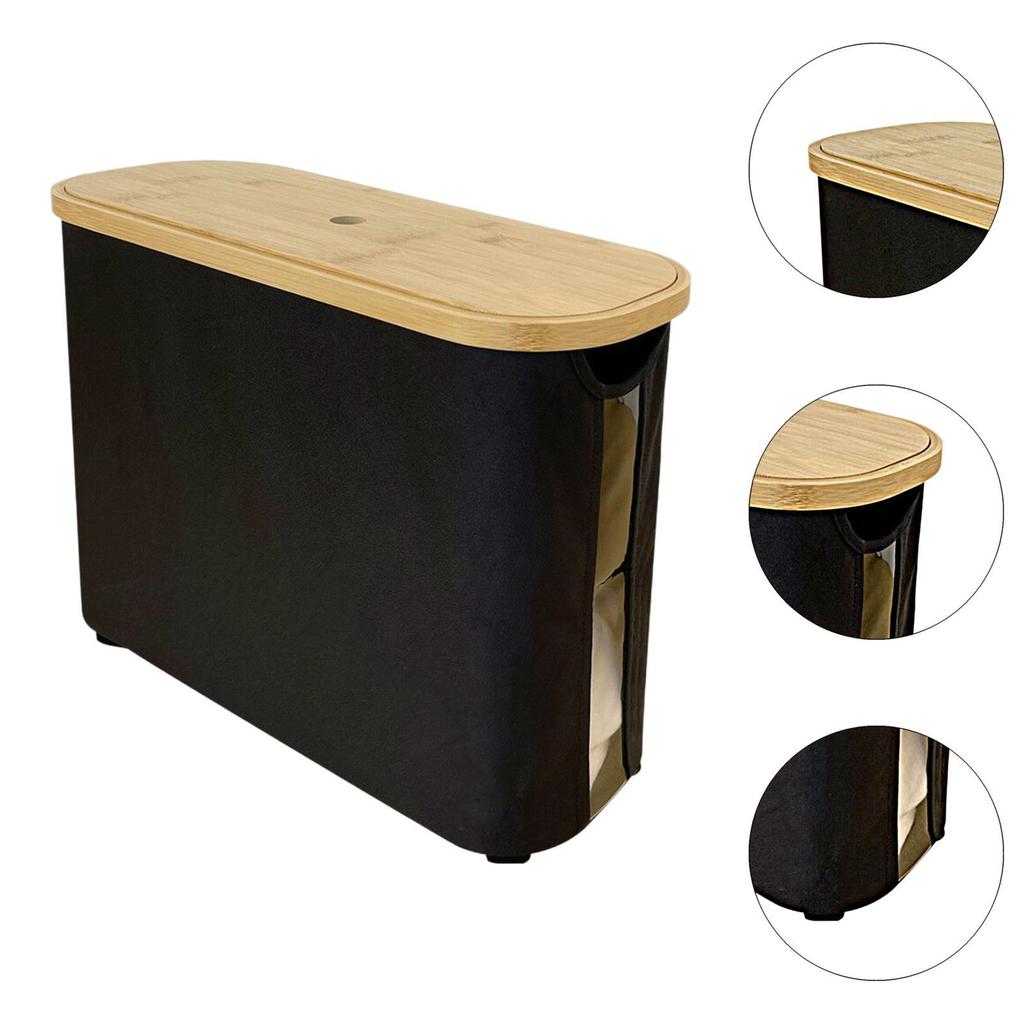 Bamboo Toilet Paper Storage Toilet Roll Storage Box Bathroom Organizer