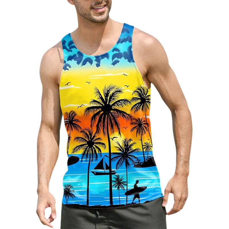 Tropical Palm Tree 3D Print Tank Top Men Women Tank