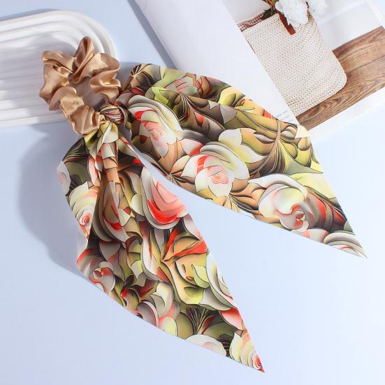 Hair Band Floral Print Bowknot Shape High Elasticity Hair Tie No Irritating Scalp Hair Rope Versatile Hair Accessory