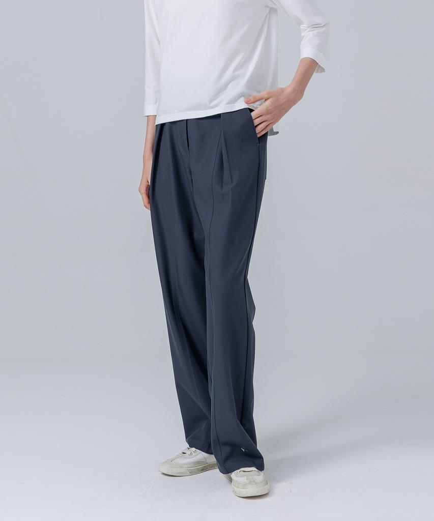 PAGE Pintuck Elastic Pants_Charcoal
