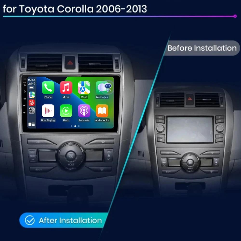 Android 14 Carplay 2din Car Radio For Toyota Corolla E140/150 2007 2008 2009 2010 2011 2012 2013 4G GPS Multimedia Player Stereo