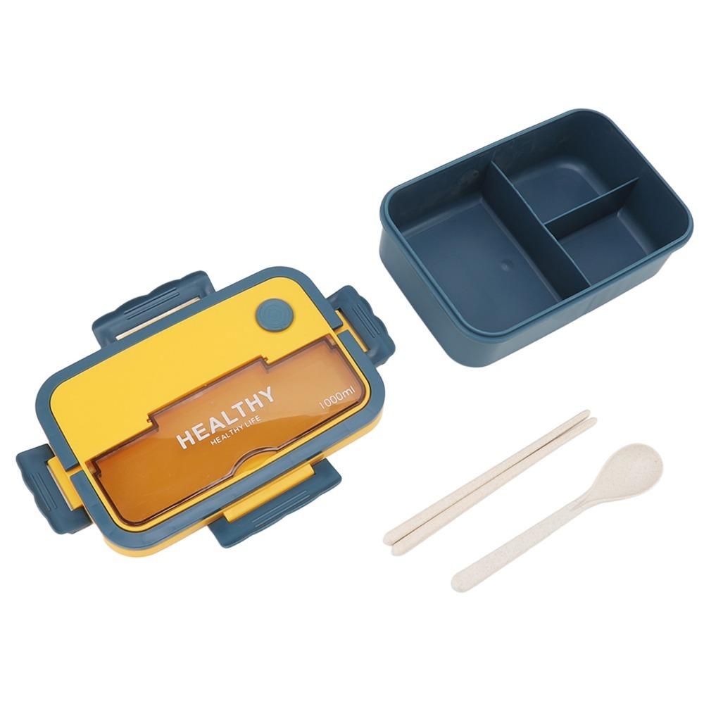 3 Compartment Compartment Lunch Box 1000ml Thermal Lunch Box Lunch Storage Container For Camping синий