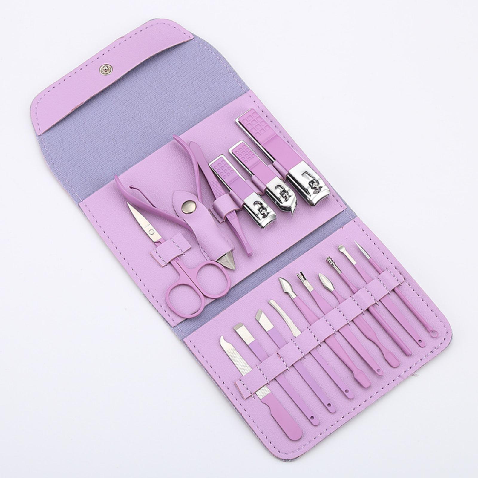 

Clipper Set 16 Piece Nail Tools Matcha Green Pedicure Knife Nail Scissors Ear Pick Nail Clipper one size фіолетовий