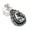 Natural Copper Larimar Gemstone 925 Sterling Silver Jewelry Pendant 2.05" ETC-14292