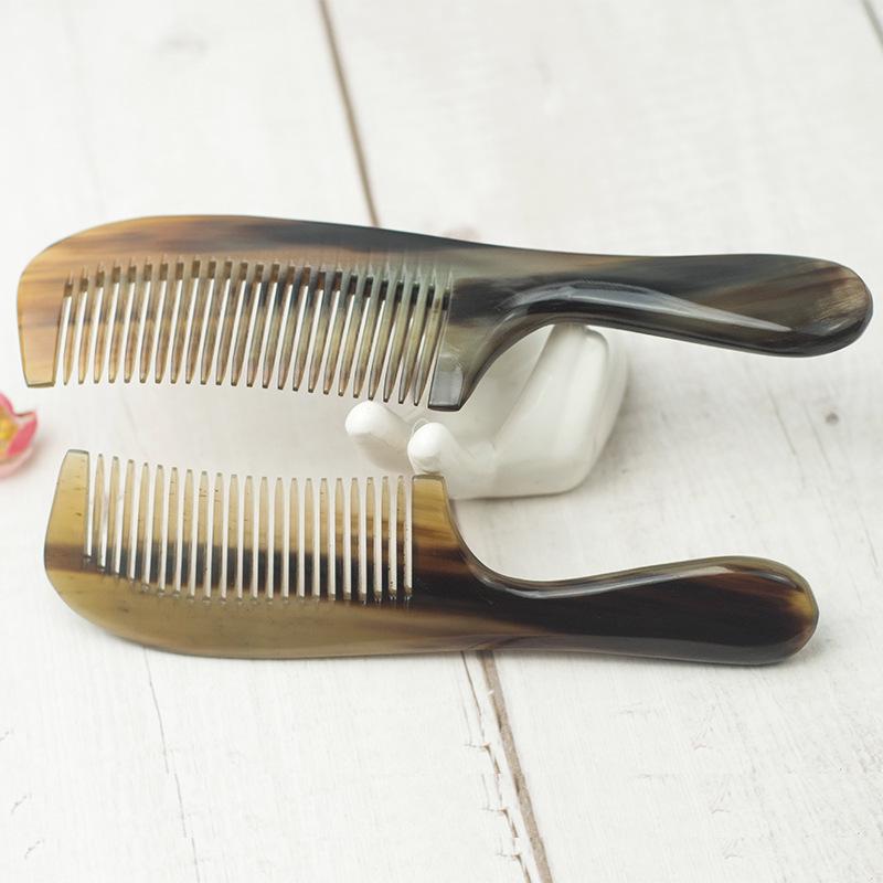 Hemei Natural Horn Comb for Ladies - Scalp Massage & Pointed Tail Design