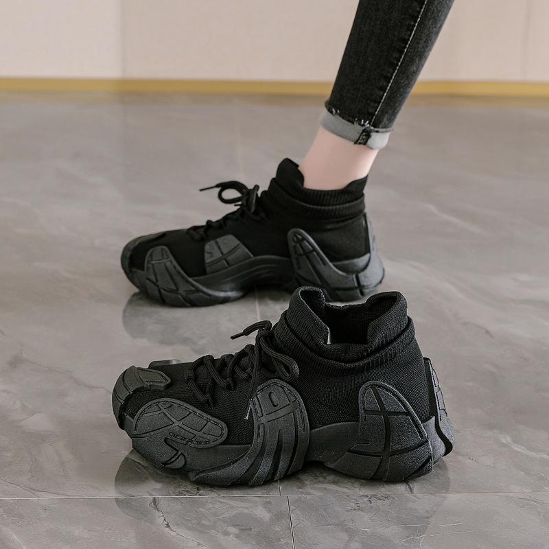 Shoes women's spring versatile ugly cute dopamine women's shoes octopus coconut shoes flying woven casual shoes platform dad shoes