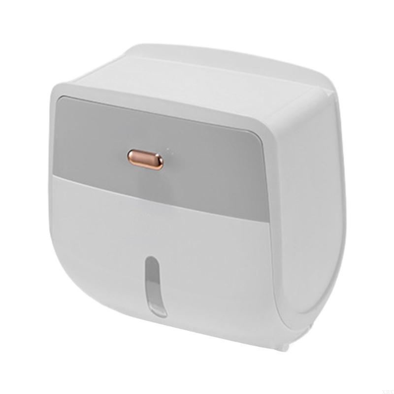 

Multifunctional Toilet Paper Holder Practical Bathroom Tissue Container with Organizing Shelf for Personal Items X3UC серый