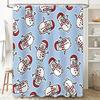 Winter Shower Curtain Christmas Snowman Design for Bathroom Decor Waterproof Fabric with Hooks Set in Multiple Sizes