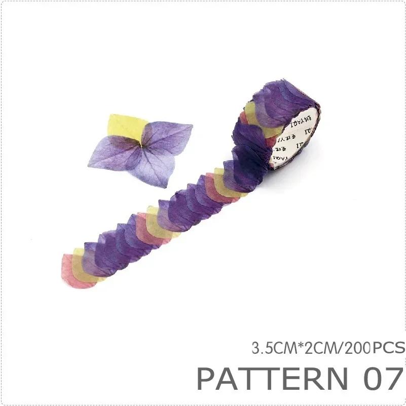 1 Rolle Zufällige Lieferung 200 Stück Blütenblatt Washi Tape Wandaufkleber DIY Geschenkpapier Scrapbook Notizblock Aufkleber Masking Deko Tagebuch
