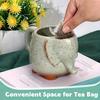 16oz Elephants Tea Mug Cute Ceramic Mugs Teacup with Tea Bag Holder For Milk Drinkware Gift Creativity Green Tea Mug Coffee Mug