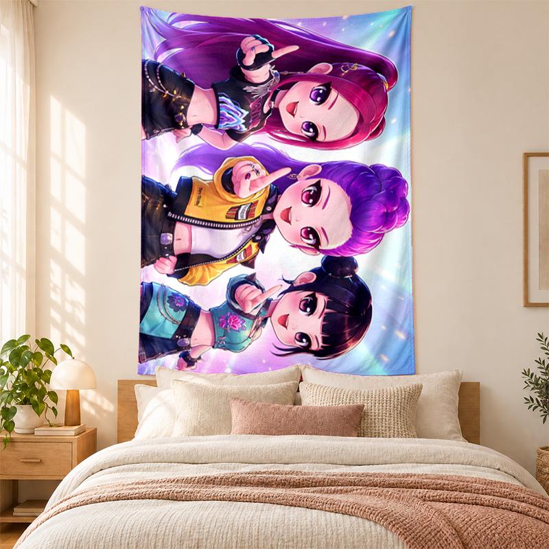 Kpop demon hunters Tapestry highquality for decorating living room bedroom dorm walls ideal as bedroom wallart orholiday gift