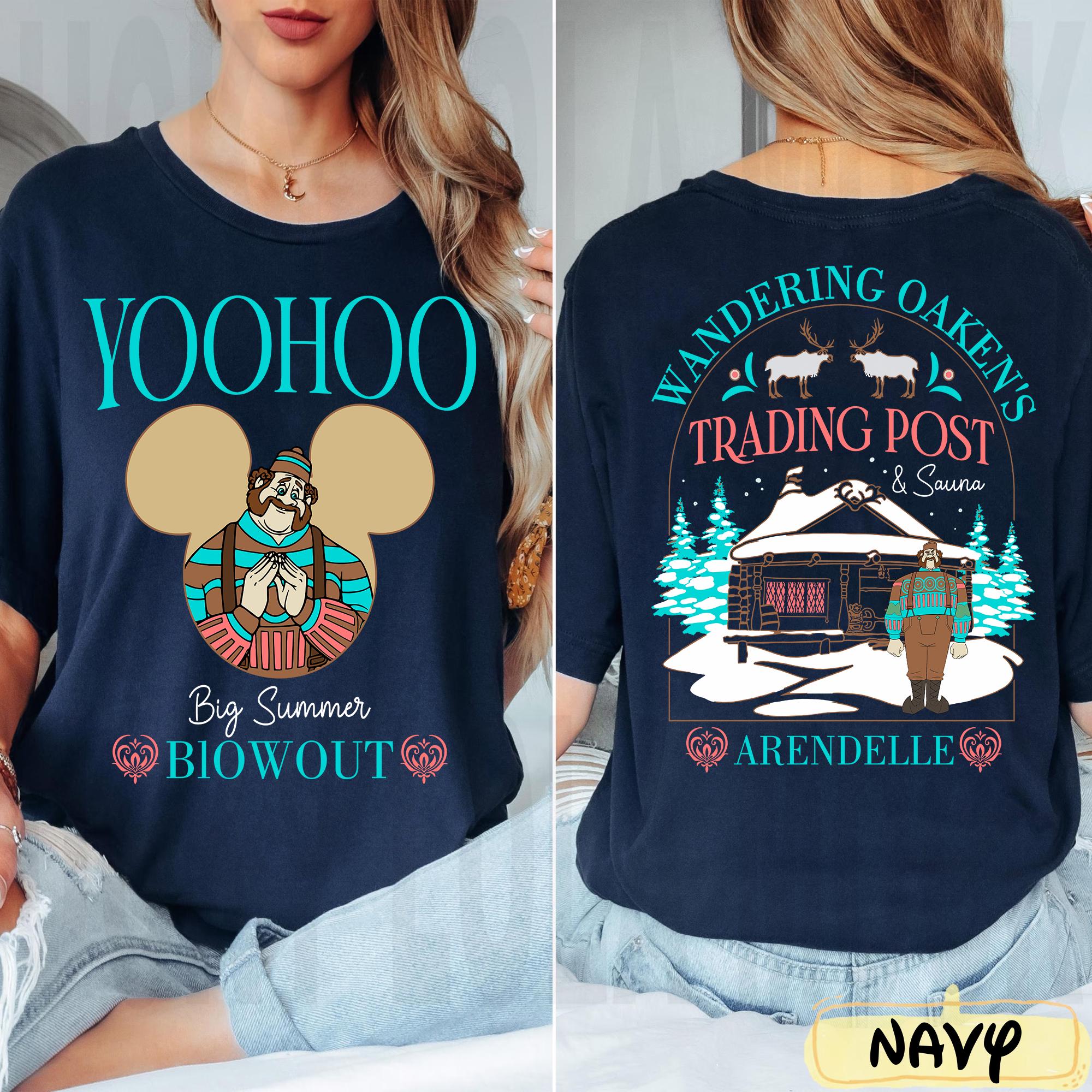 

Two Sided Arendelle Wandering Oakens Trading Post Sauna Tshirt Yoohoo Big Summer Blowout Disney Frozen Tee S