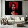 Rihanna Savage Wall Tapestry Aesthetic Wall Hanging Printed Fabric Blanket Decorative Tapestries for Bedroom Living Room Home Decor