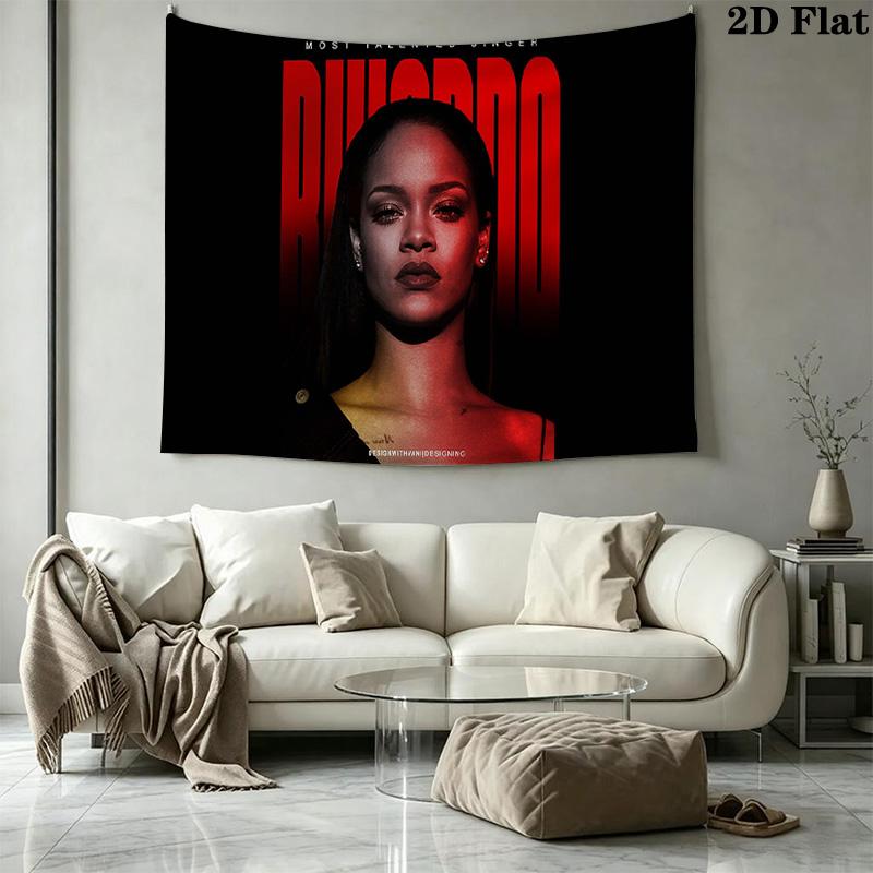 Rihanna Savage Wall Tapestry Aesthetic Wall Hanging Printed Fabric Blanket Decorative Tapestries for Bedroom Living Room Home Decor