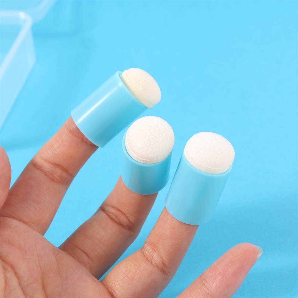 30 Stück DIY Tupfschwamm zum Auftragen von Tinte, Beizen, Malen, Fingerling, Fingerfarben-Schwamm, Handkonto