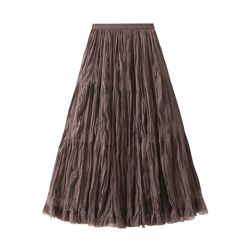 Gonne in Tulle da Donna A Line Fairy a Strati Midi Vita Alta Elastica Gonna Lunga Stratificata Fluida Svasata Tutù Gonna da Donna in Rete Vita Alta Maxi Gonne