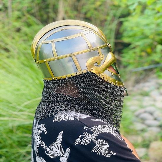 Viking Spangenhelm Helmet with Chainmail Medieval Norse Warrior Helmet  18 Gauge Steel LARP  Cosplay Armor  Nordic Knight Helmet