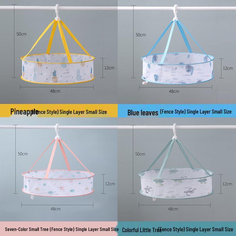 

Ande Ya Foldable Double-Layer Clothes Drying Rack with Mesh Basket for Sweaters and Underwear