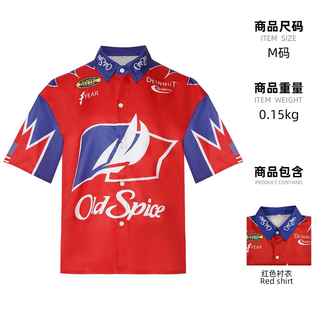 Film Ricky Bobby Cosplay Uniform Rennbekleidung Oberteil Hose Halloween Karneval Kostüme Talladega Cos Nights Rollenspiel Kostüm Anzug