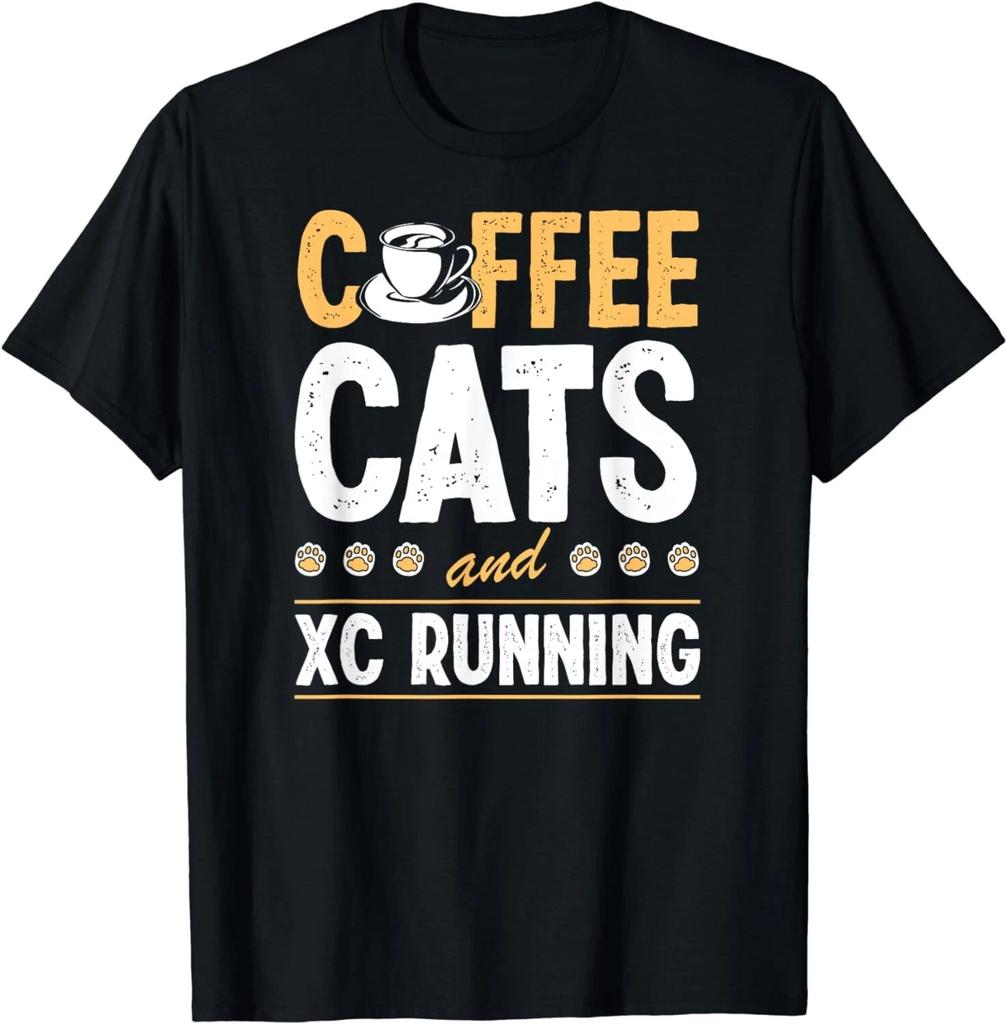 Coffee Cats And Cross Country Running Cute XC Running Gift Unisex T-Shirt