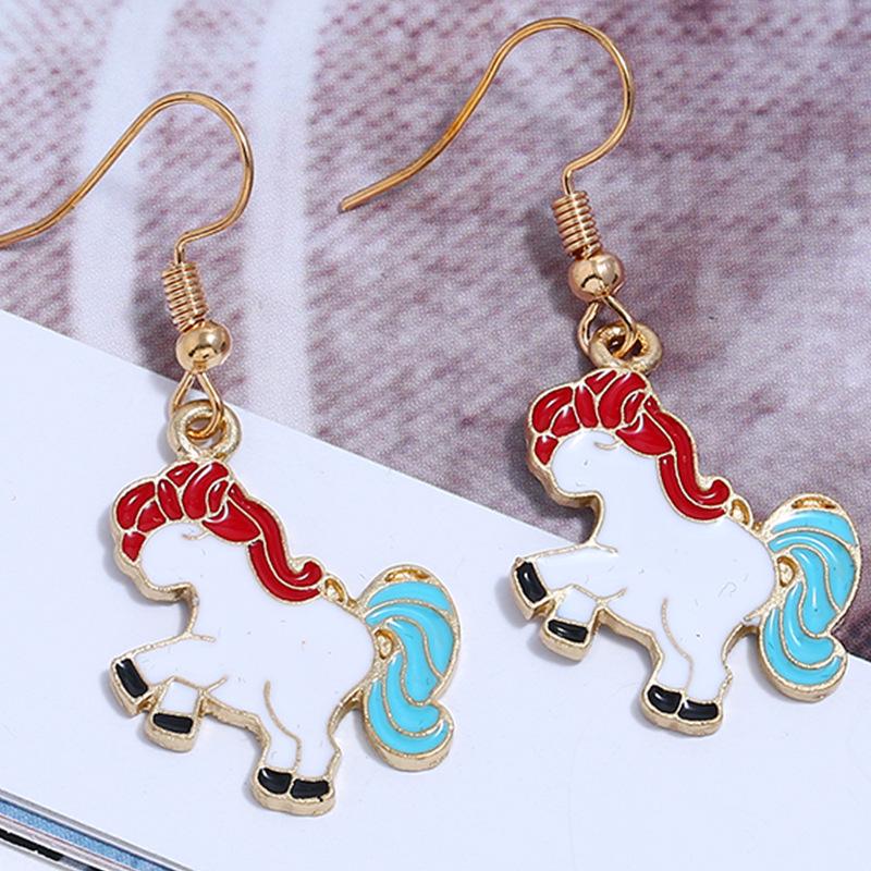 Colorful Mermaid Earrings: Cute Animal Drip Oil Studs for Women