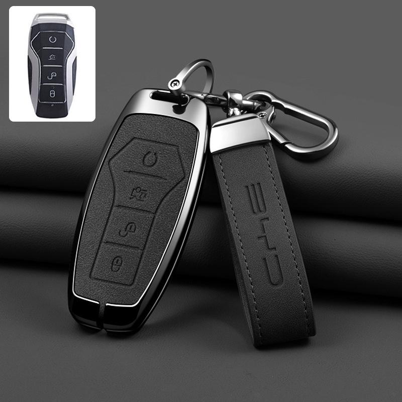 Car Zinc Alloy Key Cover Case For BYD Song Plus Atto 3 Han EV Yuan Tang DM 2018 Qin Seal Dolphin E2 Keychain Interior Accessory