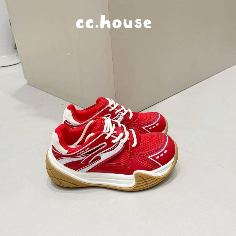 

Autumn new sailing dad fashion versatile sports casual shoes breathable women s shoes 35 красный