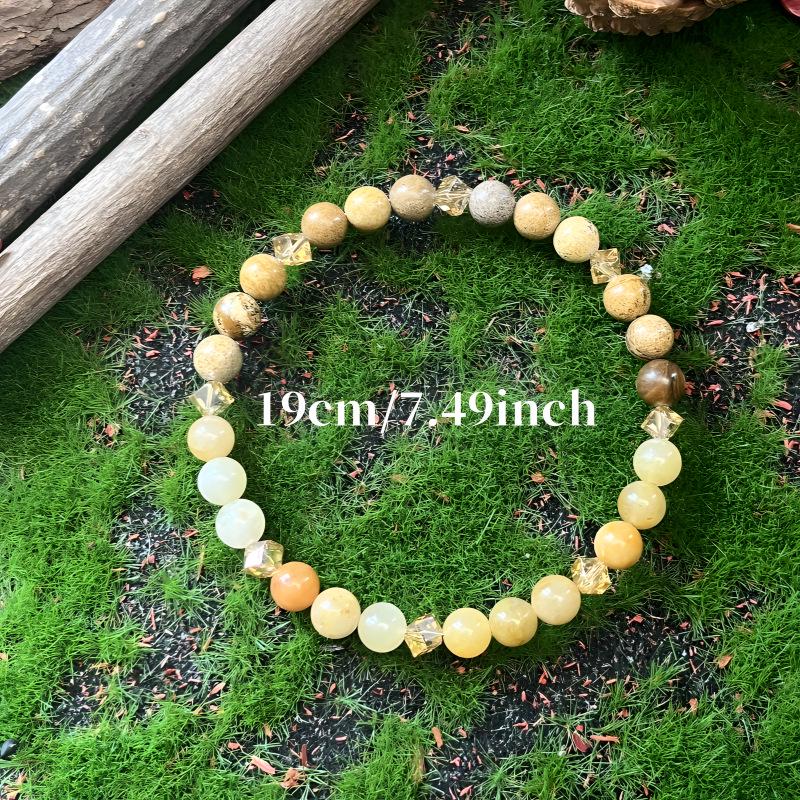 Shein TK Multi-Element Citrine & Picture Stone Faceted Crystal Bracelet