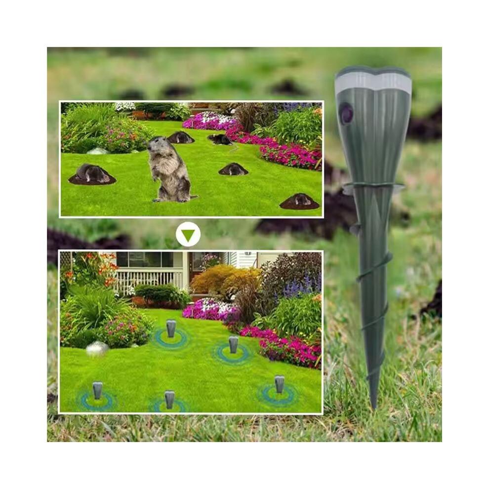 Solar Powered Waterproof Spiral Mole Repellent Ultrasonic Rodent/Snake/Bird Animal Repellent for Farm Courtyards