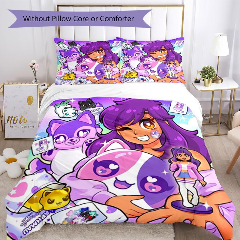 Set Biancheria da Letto Aphmau 3 Pezzi Copripiumino Chiusura Include 1 Copripiumino e 2 Federe, Morbido e Confortevole per Tutte le Stagioni.
