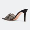 Summer Women's High Heel Sandals Lace Embroidery Pointed Open Toe Stiletto High Heel Sandals Party Slippers
