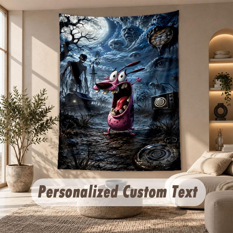 Wall Hanging Tapestry Art Cloth Bedroom Room Background DecorCourage the Cowardly Dog
