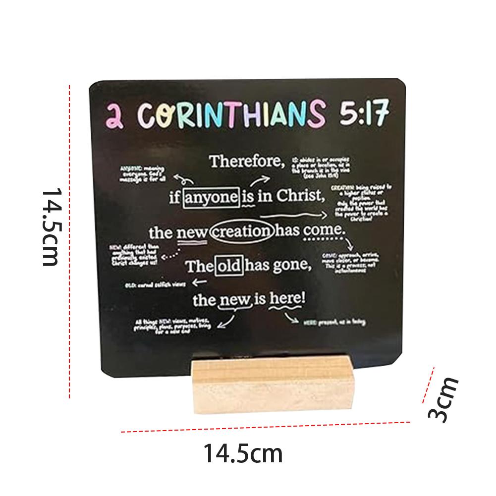 52 Pieces/Set Scripture Memory Cards with Wooden Stand Daily Bible Memory Verse Cards Christian Graduation Cards Faith Gift