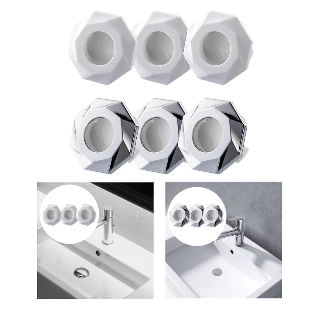 3 Pieces Sink Overflow Cover Basin Trim Vanity Overflow Ring