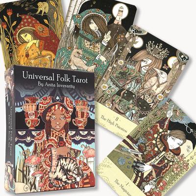 Universal Folk Tarot, Tarot Reading Instructions, Japanese Instruction Manual Included, Authentic Tarot Cards, 78 Cards