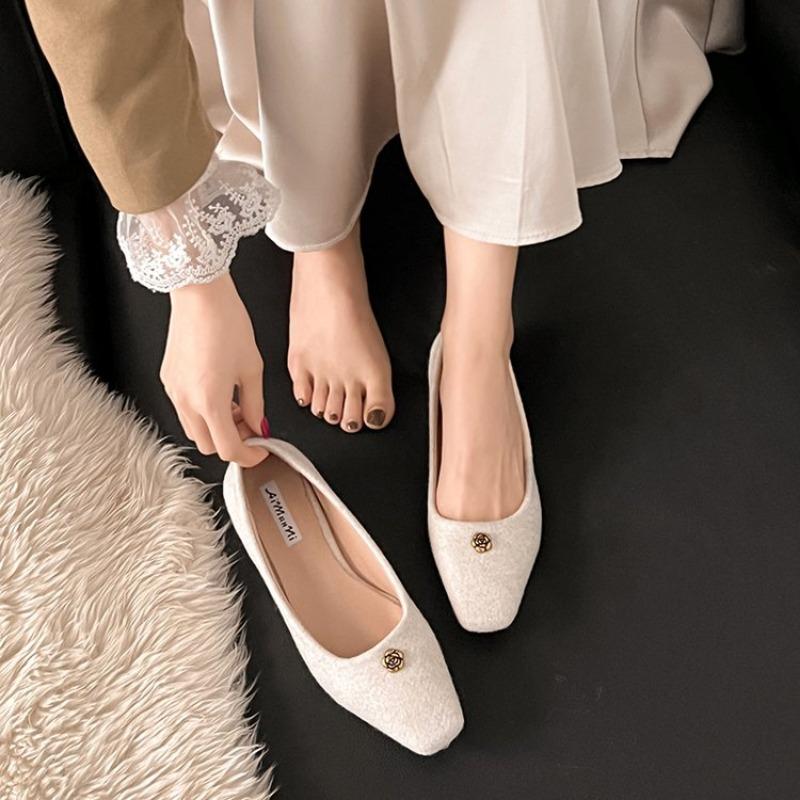 Shoes Woman Comfortable And Elegant Black Flats Modis Loafers Fur Female Footwear Autumn Winter  Dress Fall On Heels