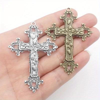 1pc Antique Silver Bronze Color Large Cross Charms Pendants for Necklace Earrings DIY Handmade Jewelry Making Findings