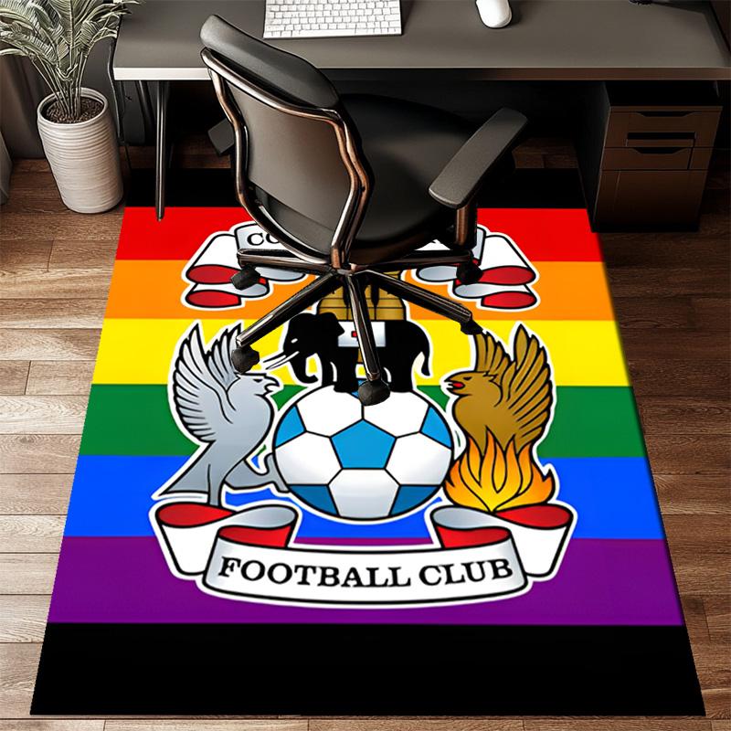 Coven-try Football Club Crest Printed Office Carpet Chair Cushion Entryway Rug, Rugs for Living Room, Bedroom Christmas gifts