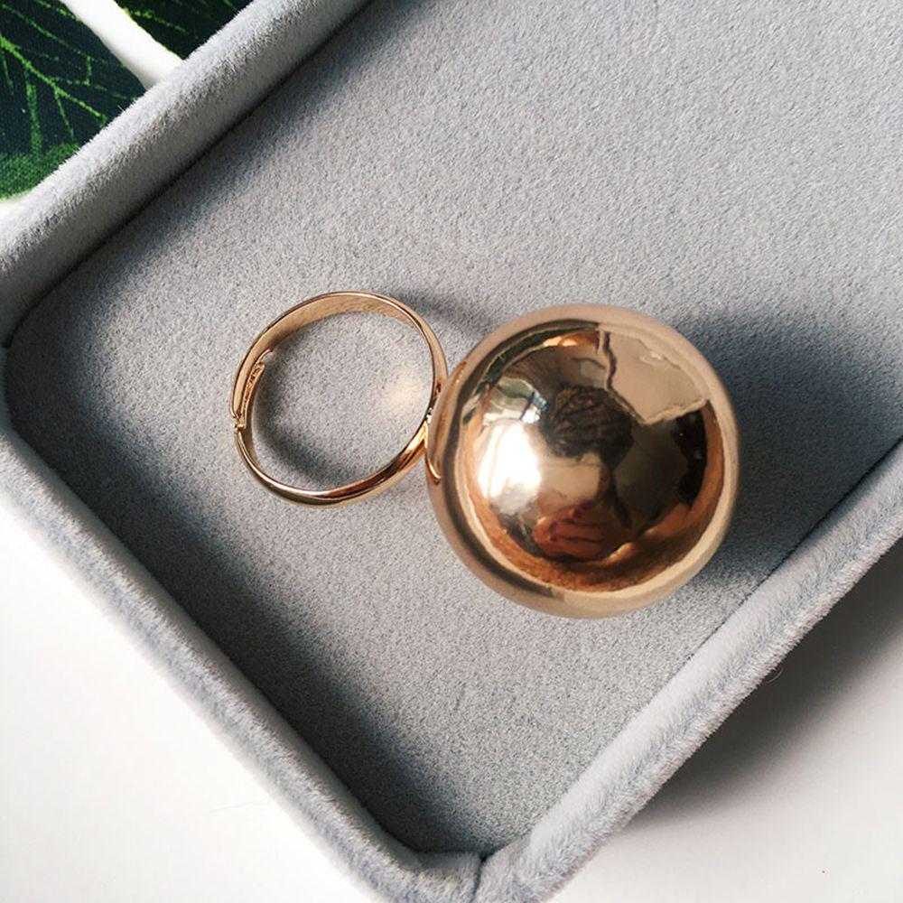 Women Ball Party Adjustable Large Metal Ball Ring Opening Ring