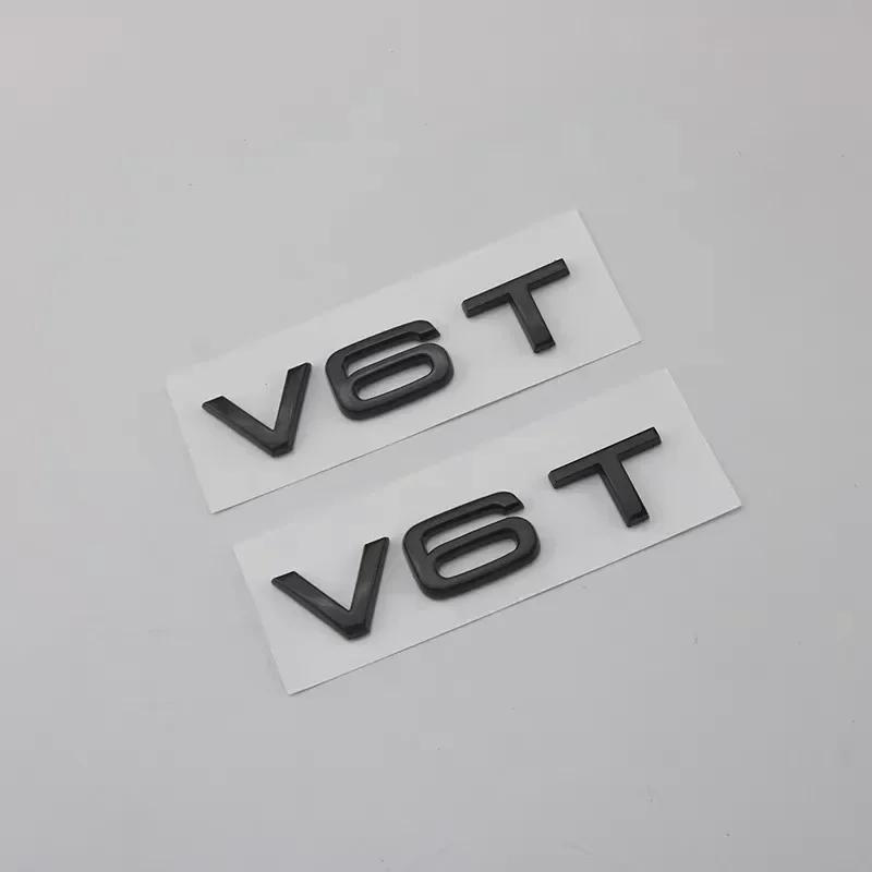2PCS V6T V8T Emblem ABS 3D badge leaf label V10 V12 side label for A4L A5 A6L A7 Q3 Q6 Q7 car label displacement sticker
