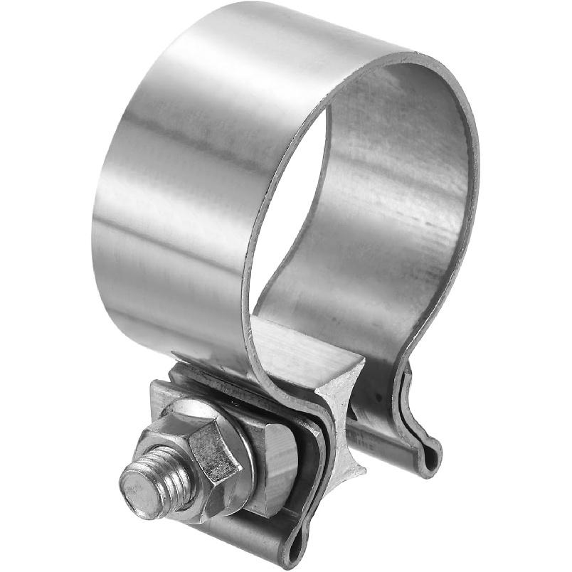 HARFINGTON 410 Stainless Steel Exhaust Clamp 2.48" Butt Joint Narrow Band Muffler Seal Exhaust Narrow Lap Butt Clamps for Pipes Muffler Converters