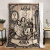 Bohemian ABBA Band Engraved Poster Yellow Soft Blanket, Durable Warm Throw for Outdoor Fun, Comfortable Throw for Daybed and Armchair