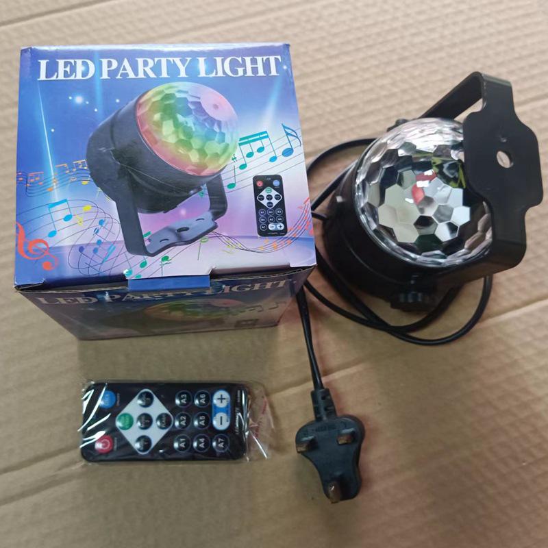 Sound-Activated Seven-Color LED Rotating Crystal Stage Light for Disco, KTV, and Bars