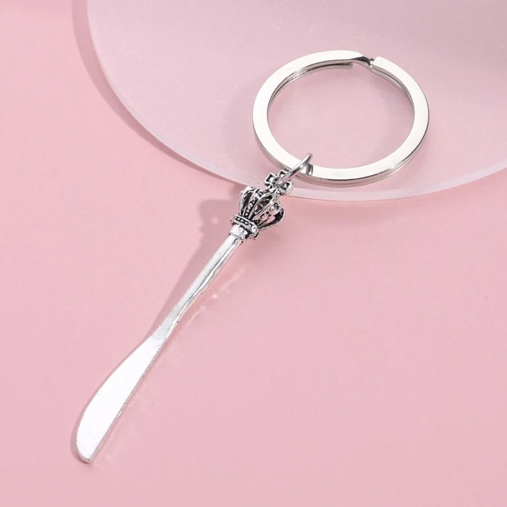 Personality Metal Fork Keychain Silver Color Metal Fork Keyring Metal Spoon Keychain Trinkets