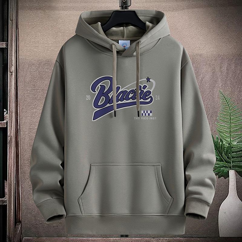 BFCCQB Men's Fashion Long Sleeve Casual Solid Color Print Autumn Winter Hoodie