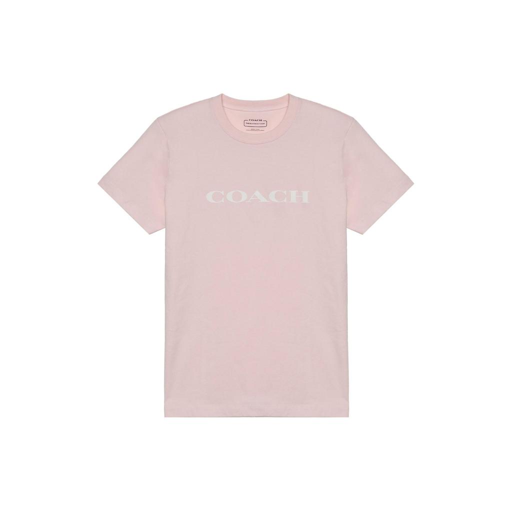 Coach Solid Basic Short Sleeve T-Shirt Women tops Pink C8786-LPK