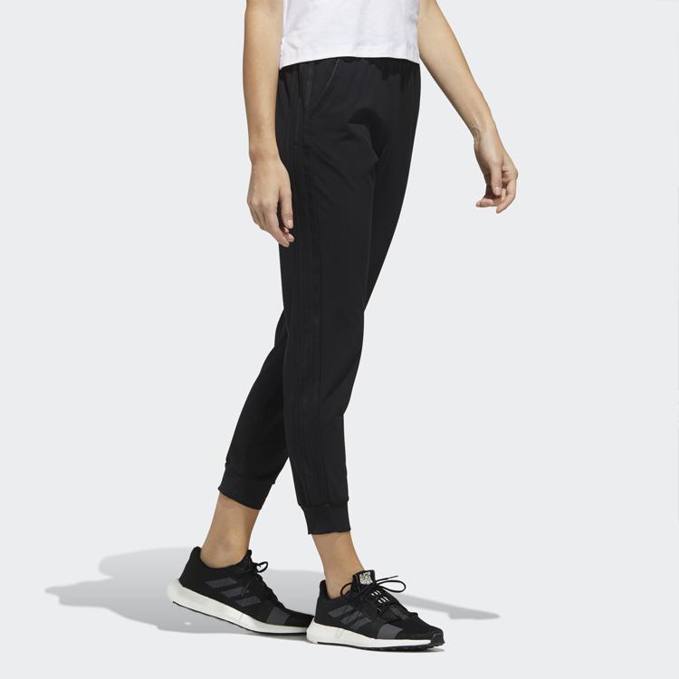 Adidas Drawstring Slim Fit Knitted Sports Pants Women Bottoms Black FM9252