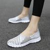 Lady Summer Breathable Silver Moccasin Beach Shoes Women Black Casual Slip On Driving Shoes Braided Blue Flats Sneakers Plus Size