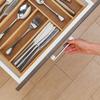 Relaxdays rangement à couverts, bac de tiroirs avec 6 compartiments, ustensiles de cuisine, 5,5 x 25,5 x 35,5 cm, nature
